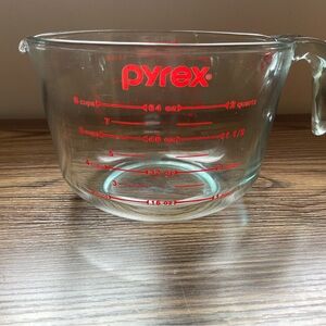 ❤️Pyrex Clear Glass Measuring Cup with Red Markings 8 cup